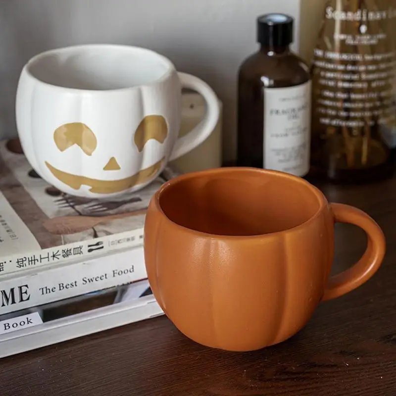 Halloween Coffee Mug Halloween Pumpkin Cup Ceramic Breakfast Oatmeal Milk Cup Funny Ceramic Pumpkin Fall Mugs Water Cups
