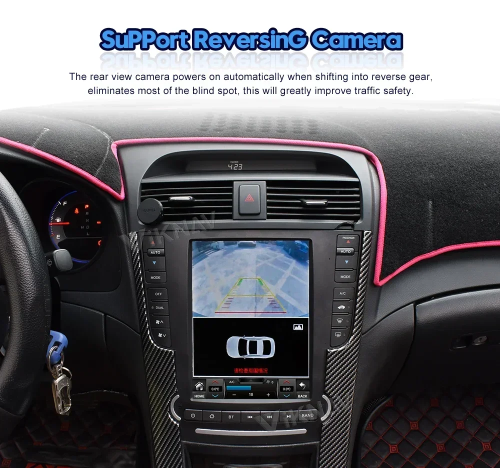 10 inch Android 12 Car Radio For Acura TL 2004-2008 Carplay GPS Navigation Multimedia player Head Unit With AC Panel