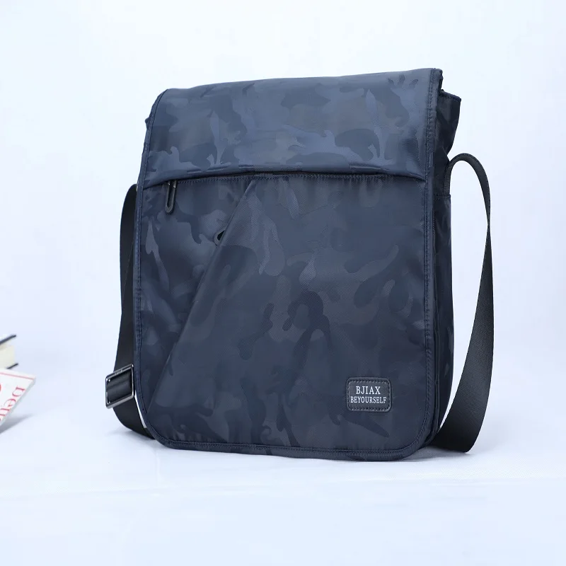 Слинг-сумка BJIAX для мужчин мессенджер на молнии Повседневная нейлоновая сумка