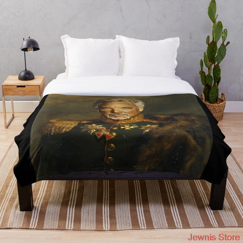 

Sir Tom Jones replaceface Throw Blanket Creative Printed Soft Bath For Travel Blanket four season Outdoor Bedspread On The Bed