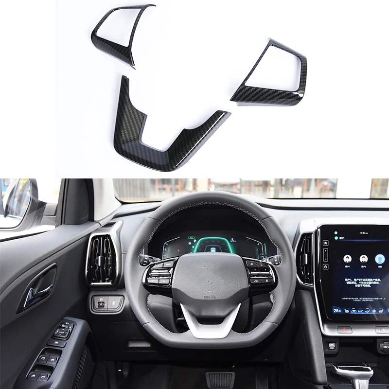 

For Hyundai Ix35 2021 ABS Chrome Steering Wheel Decorative Strips Cover Trim Stickers Car Styling Accessories