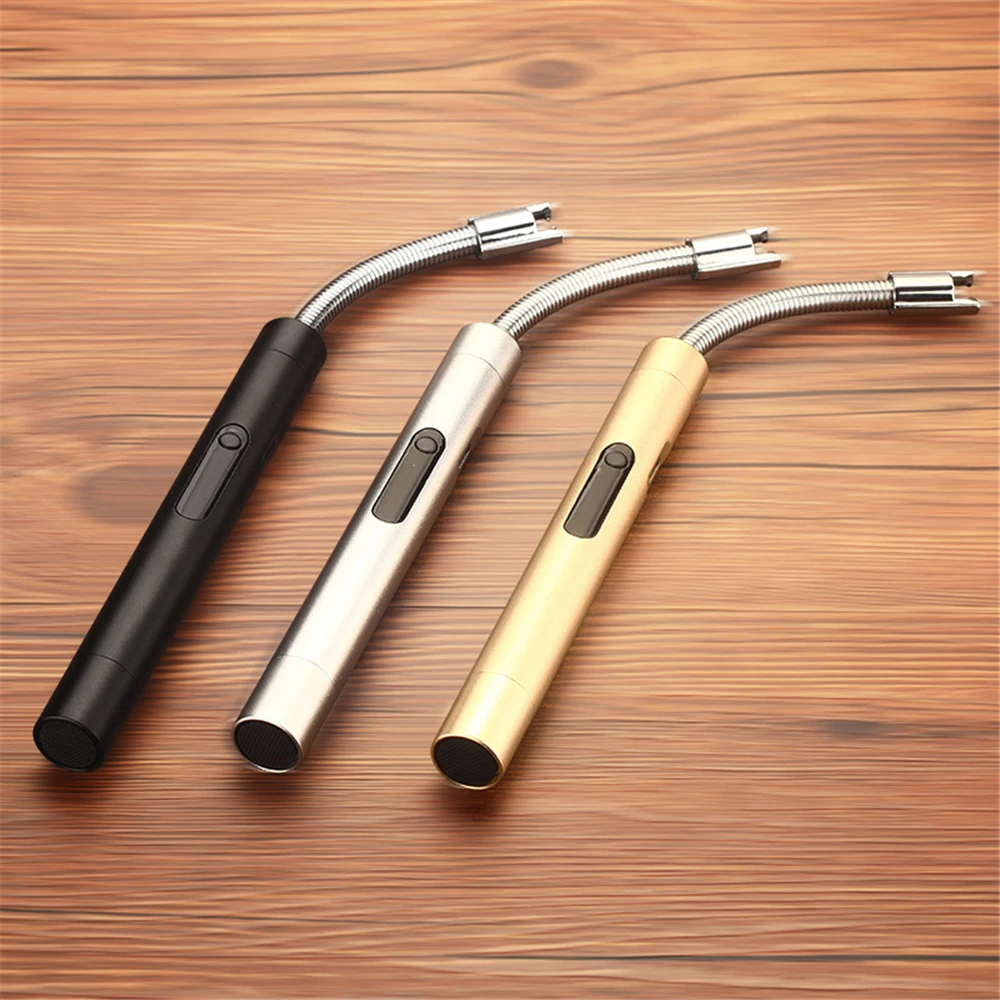 

New Type-C USB Rechargeable Lighters Windproof Cigarette Arc BBQ Flameless Plasma Lighters Replaceable Battery Kitchen Tools