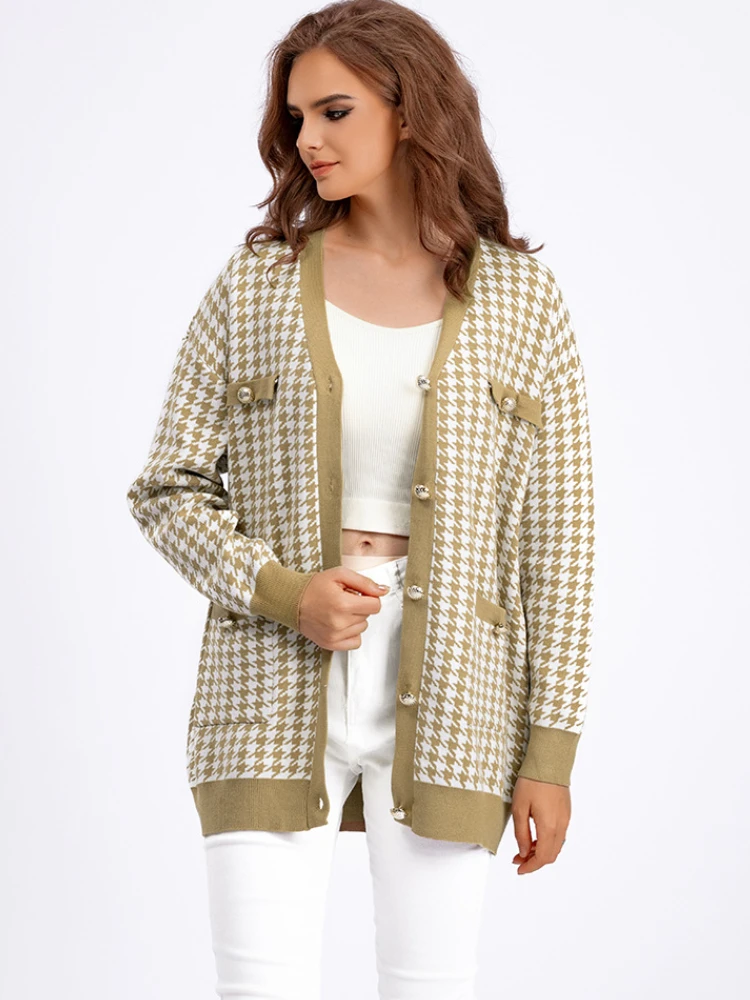 

Cheap Women's Clothing and Free Shipping Offers Women's Sweater Loose V-neck Long Sleeve Top Knitted Cardigan Female Winter Coat