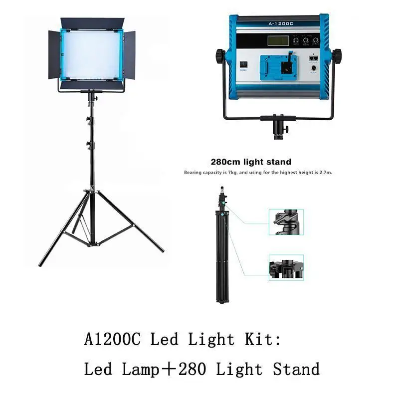 

Yidoblo A-1200C Video Film LED Lamp Light RGB Led Light Multi Color For Led Panel Light Broadcast Lamp APP Control Tripod
