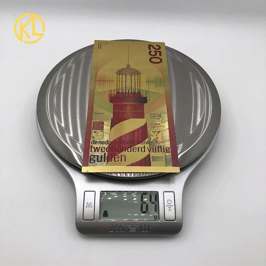 10 шт. цветные золотые банкноты Нидерланды 250 искусственные деньги для коллекции