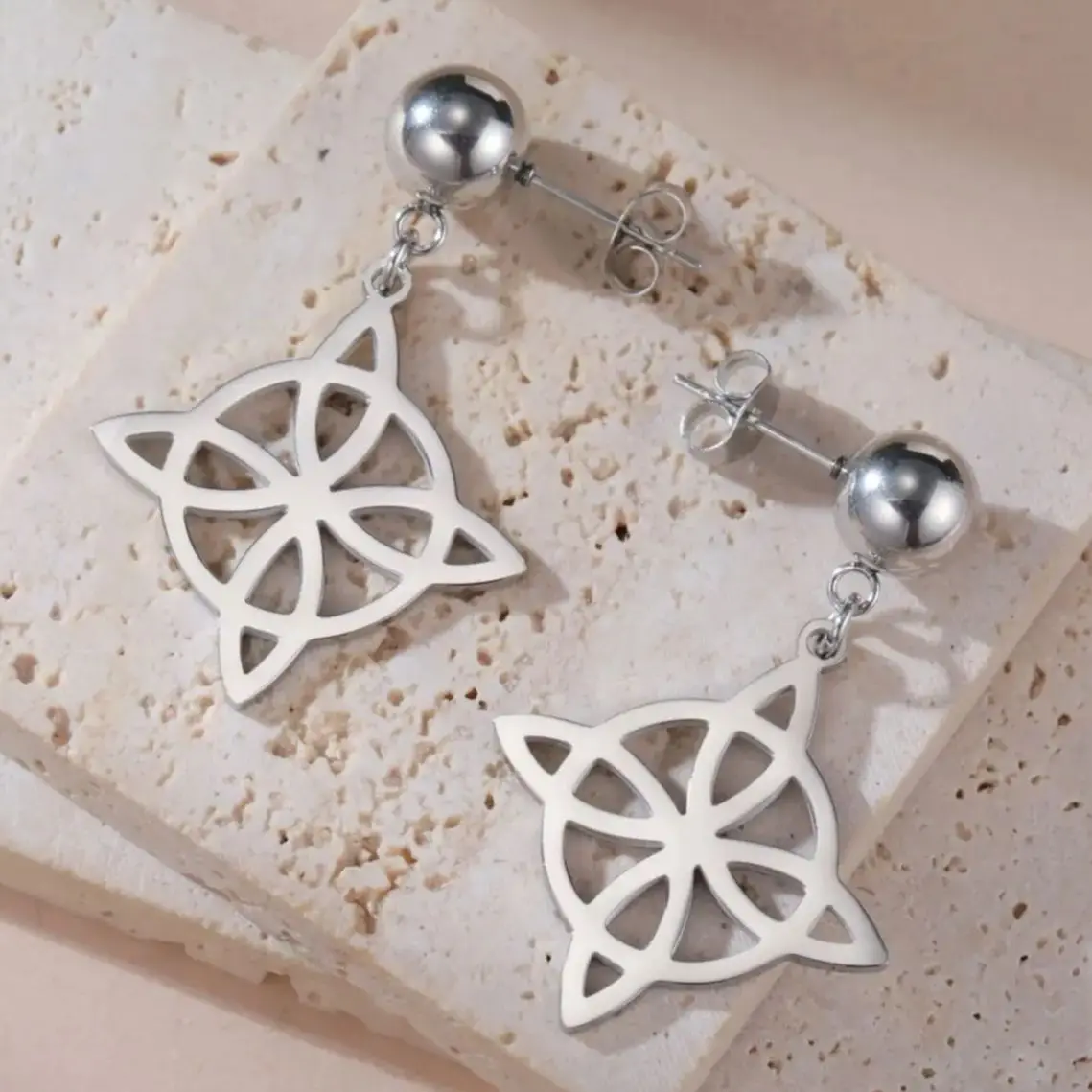 LIKGREAT серьги-гвоздики с узлом ведьмы из нержавеющей стали для женщин ирландские