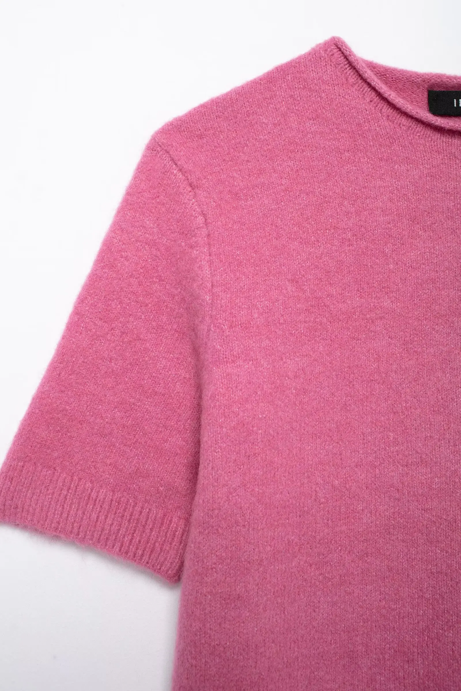 TRAFZA женский модный универсальный мягкий свитер с круглым вырезом и короткими