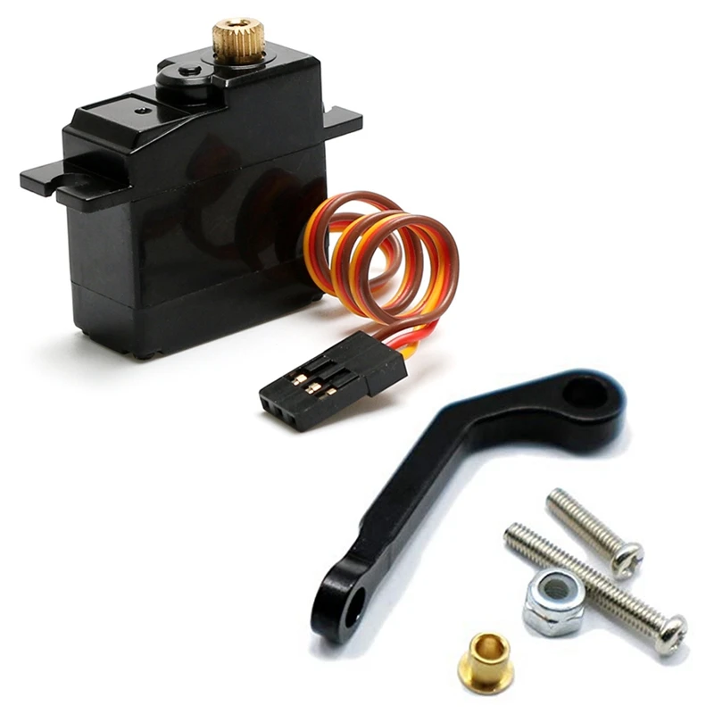 

2 комплекта запчастей для автомобиля RC: 1 шт. 3,5 кг обновленный металлический сервопривод и 1 комплект металлических сервопривода, черный