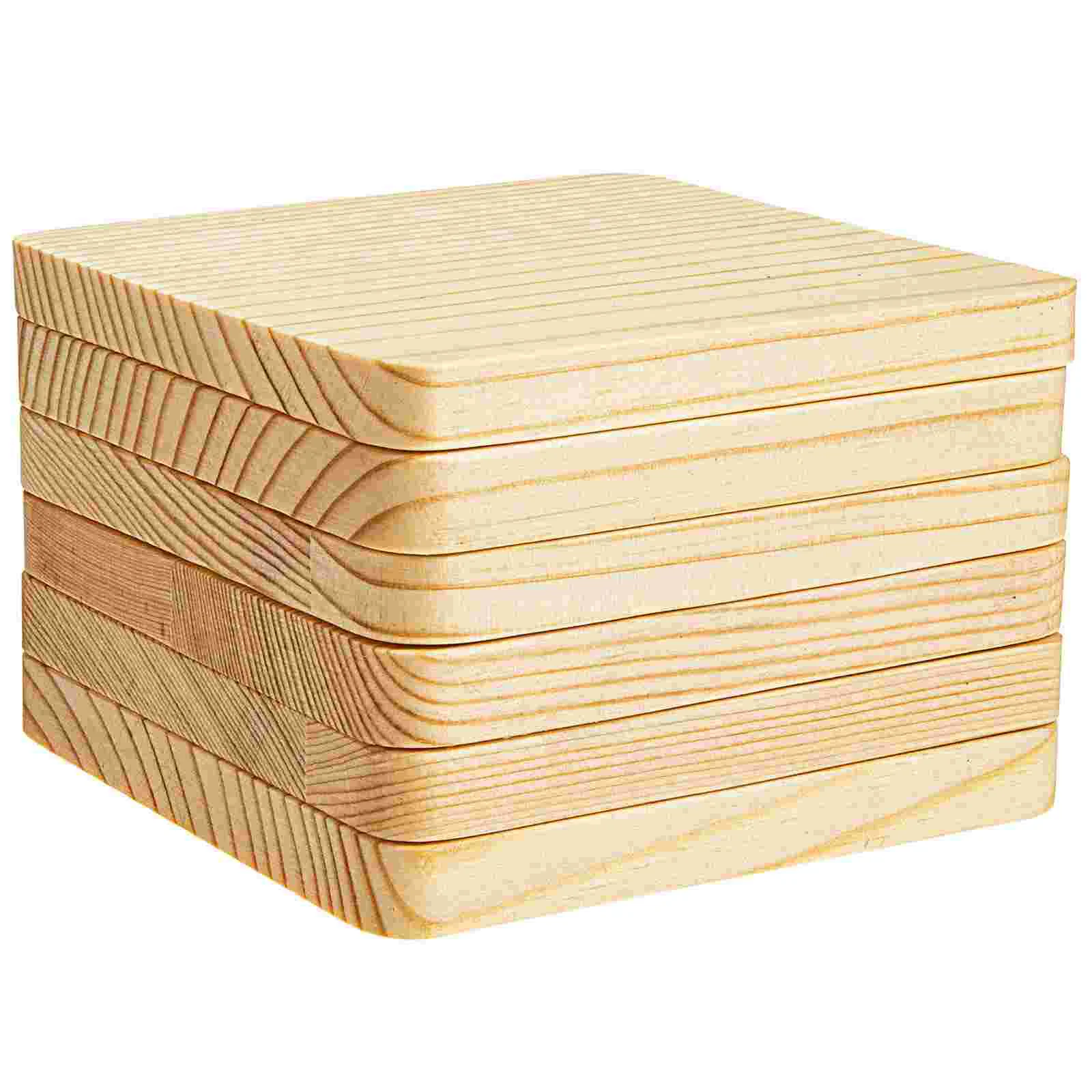 

Coaster Cup Wooden Wood Coasters Mat Hot Unfinished Blank Crafts Heat Pad Trivet Drink Square Holder Table Tea Mats Coffee Pot