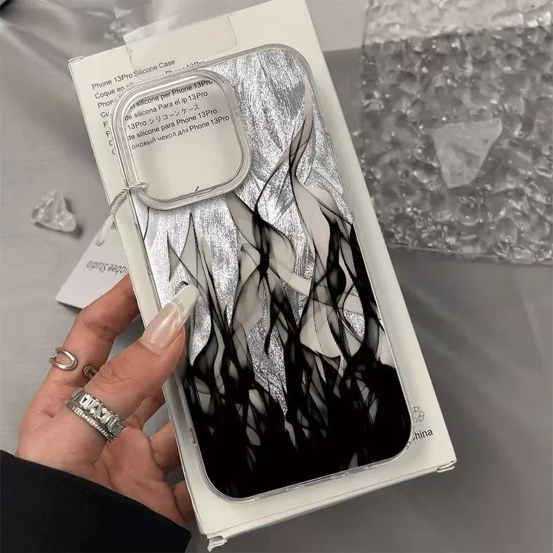 Фото Модный чехол Fire Flame для Xiaomi Redmi Note 12 11 10 13 14 Pro Plus 4G 5G 14C 13C 11S 10S 12S 4G с посеребренной твердой задней крышкой №1
