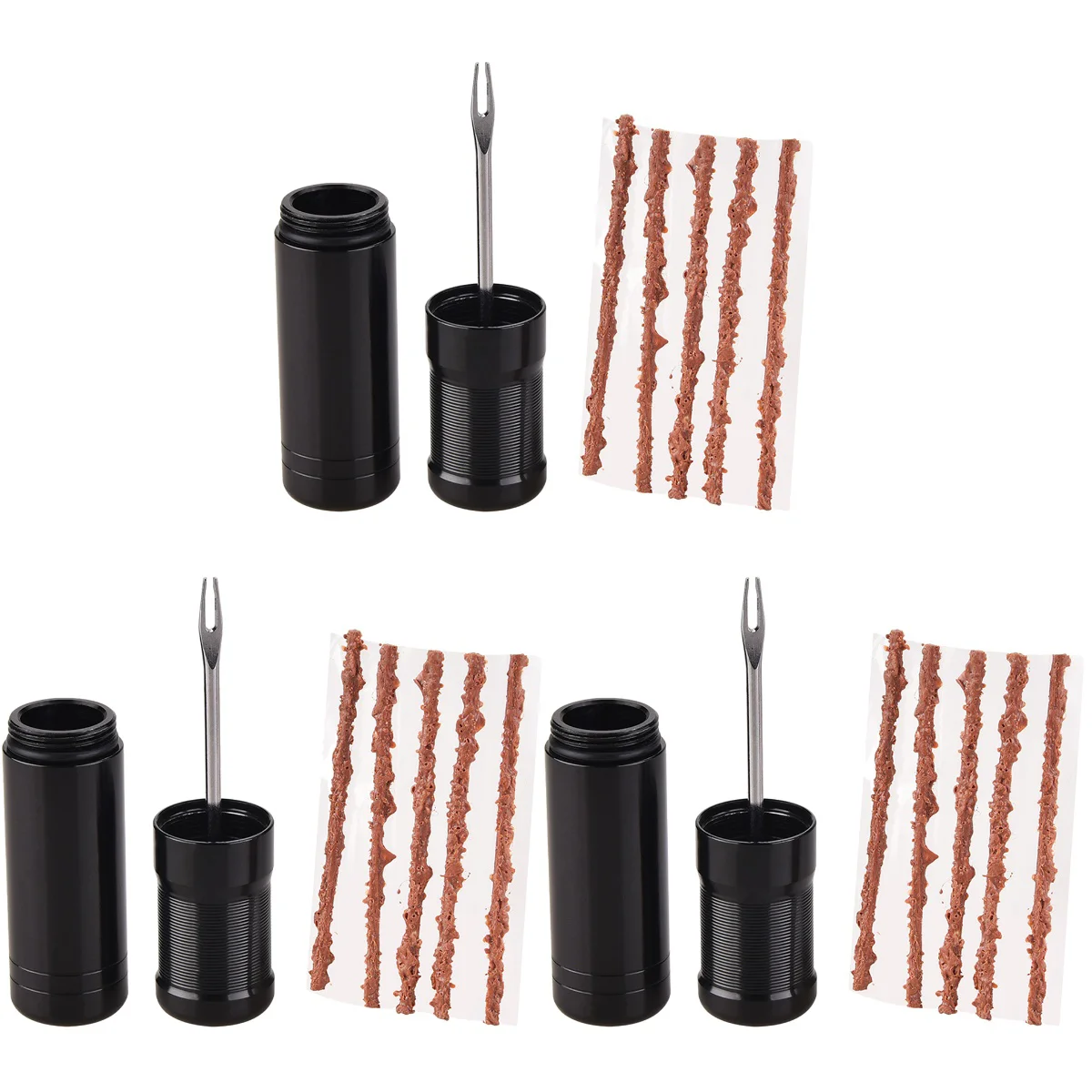 

3 Sets Tire Drill Bit Kit Emergency Plug Cycling Tire Plug Kit Suite Tubeless Aluminum Alloy Rubber Puncture