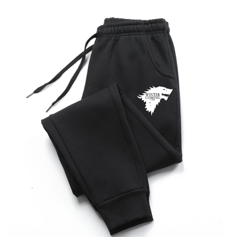 

New season Games of Thrones Winter is coming Ned Stark White wolf Men trousers pants