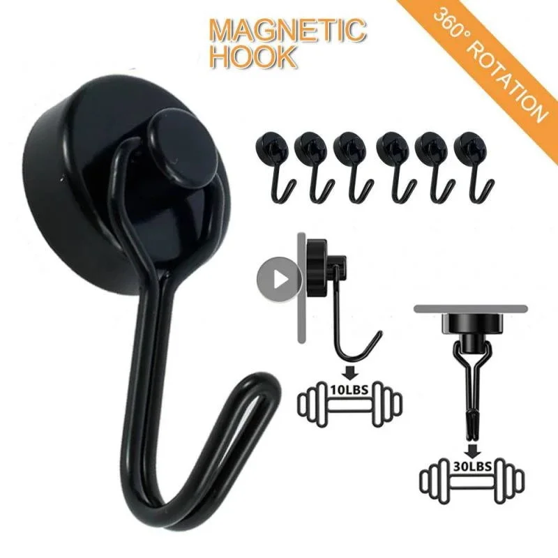 

1PC Heavy Duty Magnetic Hook Strong Neodymium Magnets Hooks For Refrigerator Grill Key Towel Holder Kitchen Home Accessories