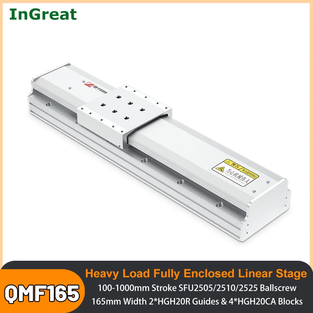 165mm Wide Fully Enclosed Sliding Table 200KG CNC Linear Rail Guide Stage 100-1000mm Stroke 2 Guides 4 Sliders SFU2505/2510/2525
165mm Wide Fully Enclosed Sliding Table 200KG CNC Linear Rail Guide Stage 100-1000mm Stroke 2 Guides 4 Sliders SFU2505/2510/2525