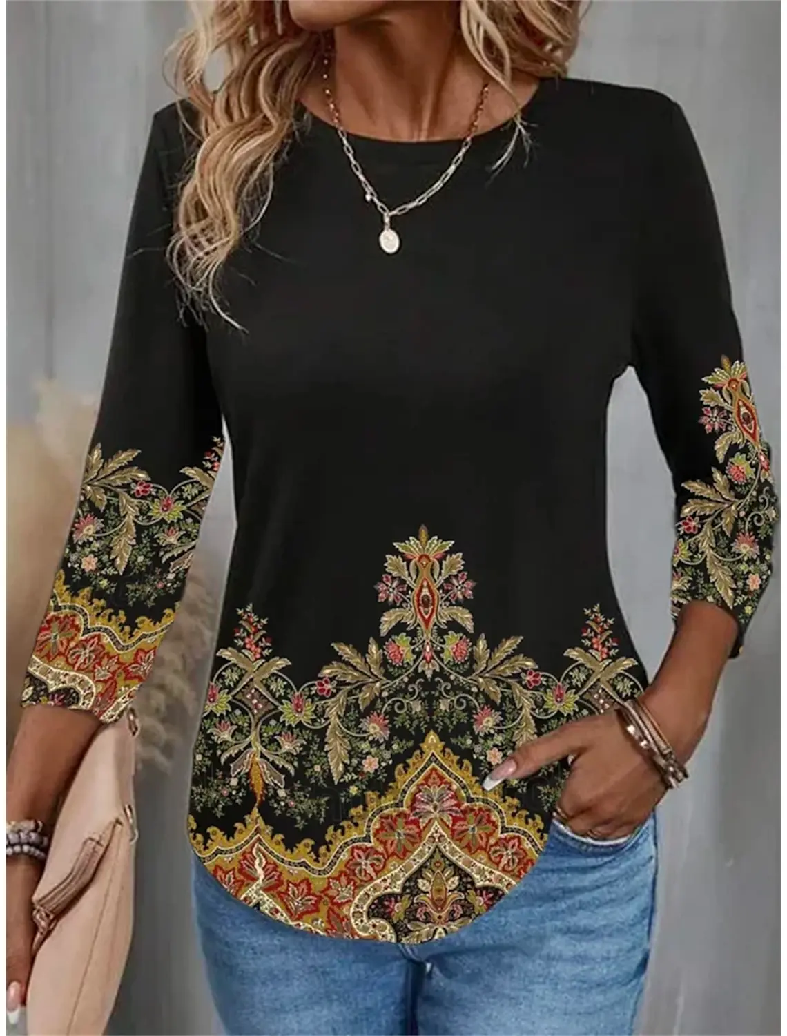 

fashion woman blouse Autumn day Y2k Harajuku Streetwear Daily Casual clothing oversize Women's long sleeve printed top nation