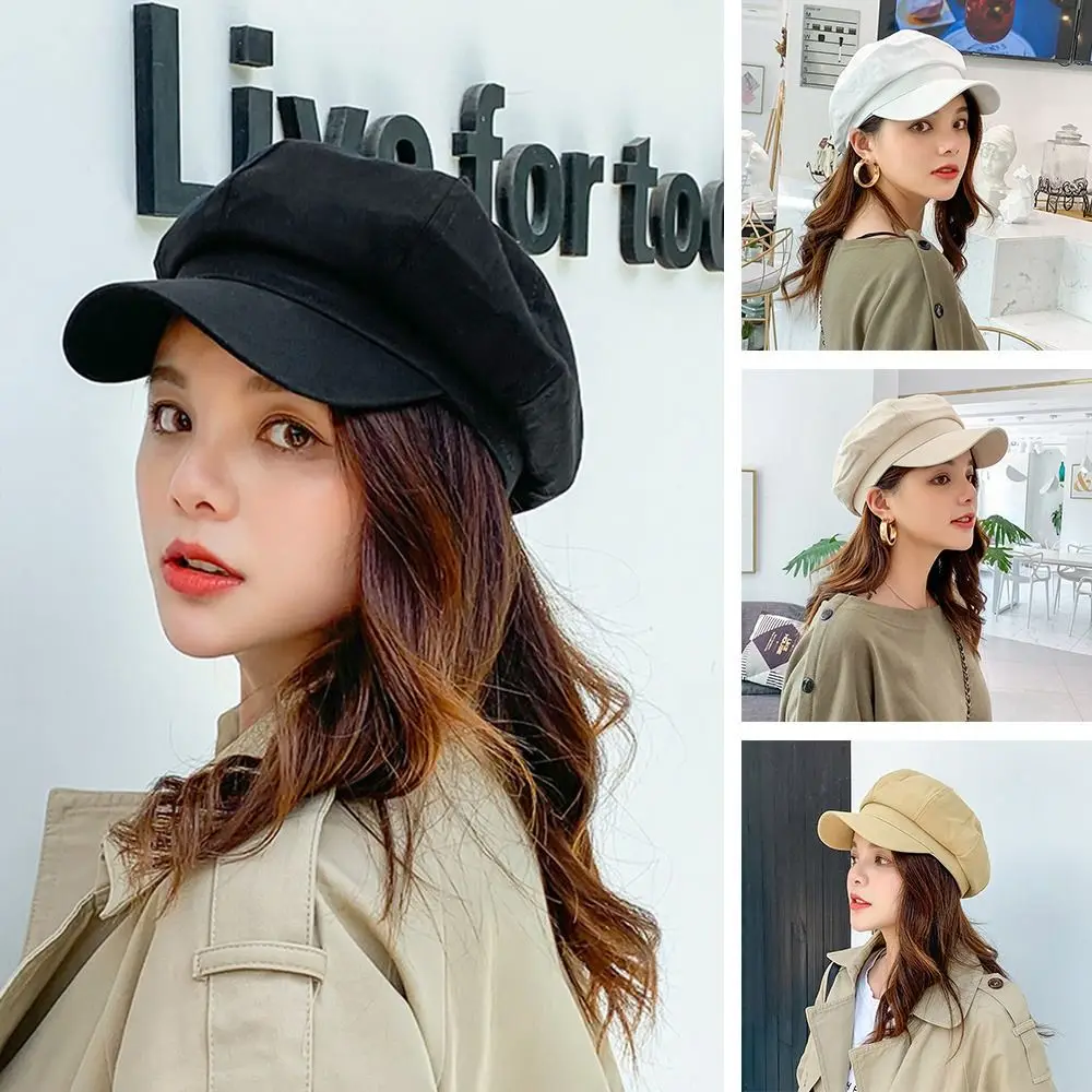 

Female Painter Tour cap Sunscreen Hats Cool Street Octagonal Beret Driving Hat Loose Cloud Top Newsboy Caps