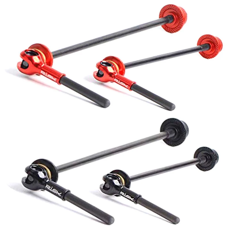 

2 Piece Mountain Bike Titanium Alloy Quick Release Bike Carbon Fiber Titanium Shaft Quick Release Rod (Red)