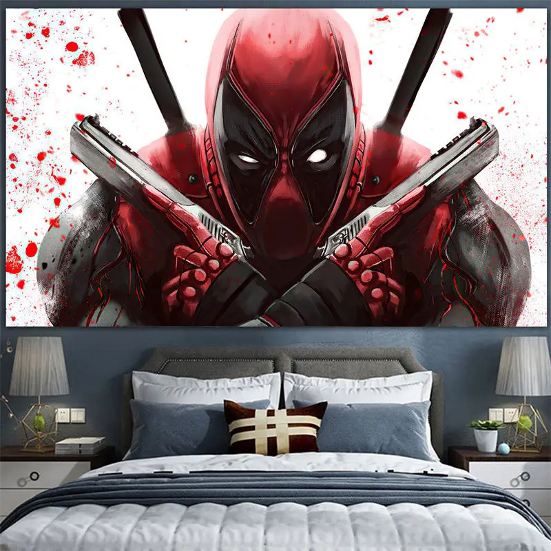 

Disney Deadpool Wall Tapestry Polyester Soft Plush Wall Tapestry for Home Decration Mandala Wall Hanging Kids Room Decorate