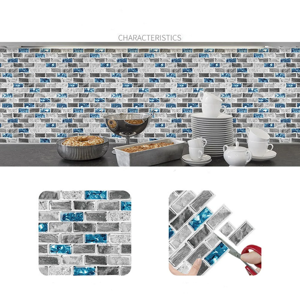 

Diy Waterproof Self Adhesive 3d wall Stickers Sequin Mosaic Tile Sticker Decal 30.5*30.5 cm Bathroom Kitchen Sticker Decor