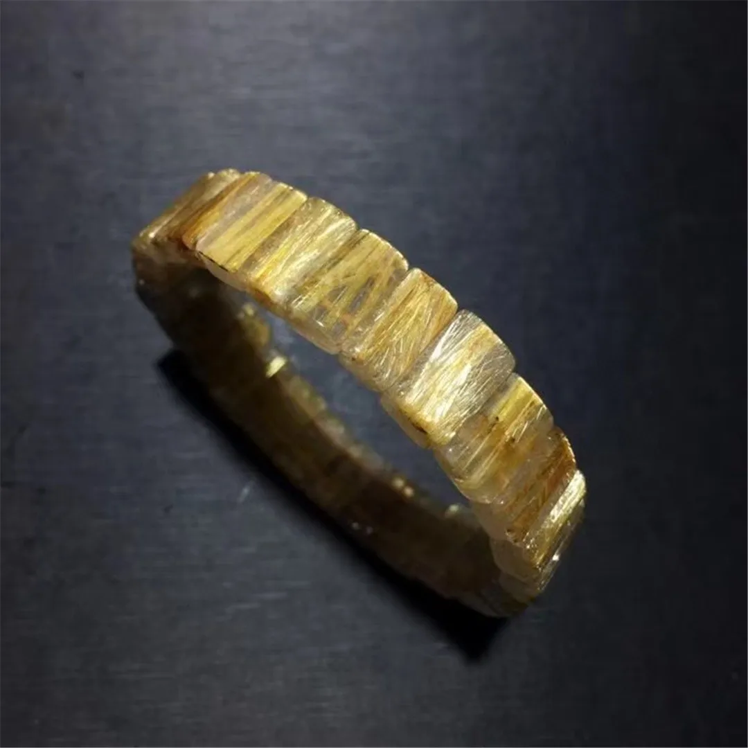 

Натуральное золото рутилированный кварцевый браслет для женщин и мужчин подарок кристалл 13x8 мм бусины энергетический камень фотоэлемент ...