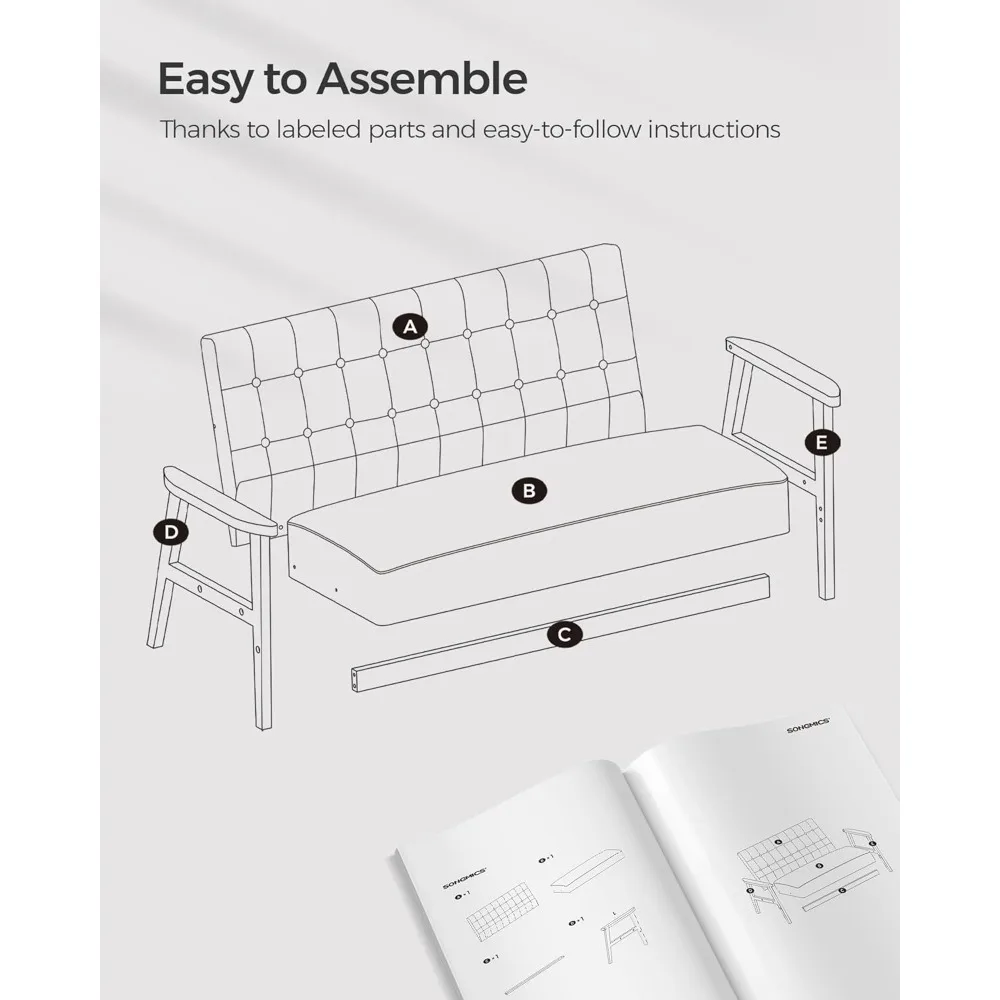 Диван Loveseat 2-х местный диван с подушкой для небольших помещений современные