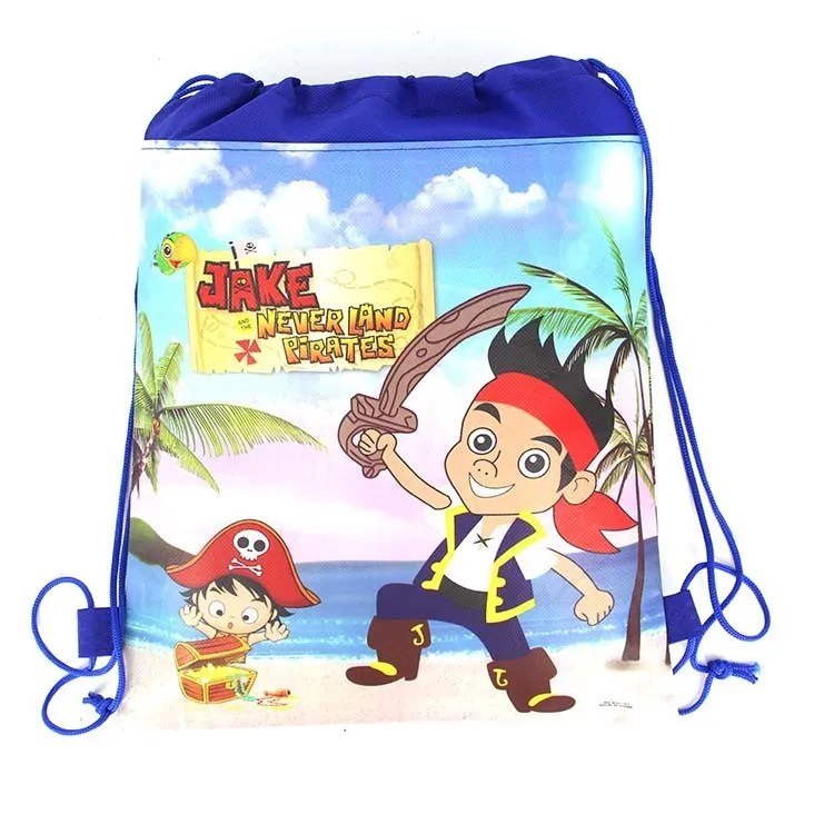 

Kids Favors Baby Shower Decoration Mochila Birthday Party Captain Jack Non-Woven Fabrics Drawstring Gifts Loot Bags15pcs/lot
