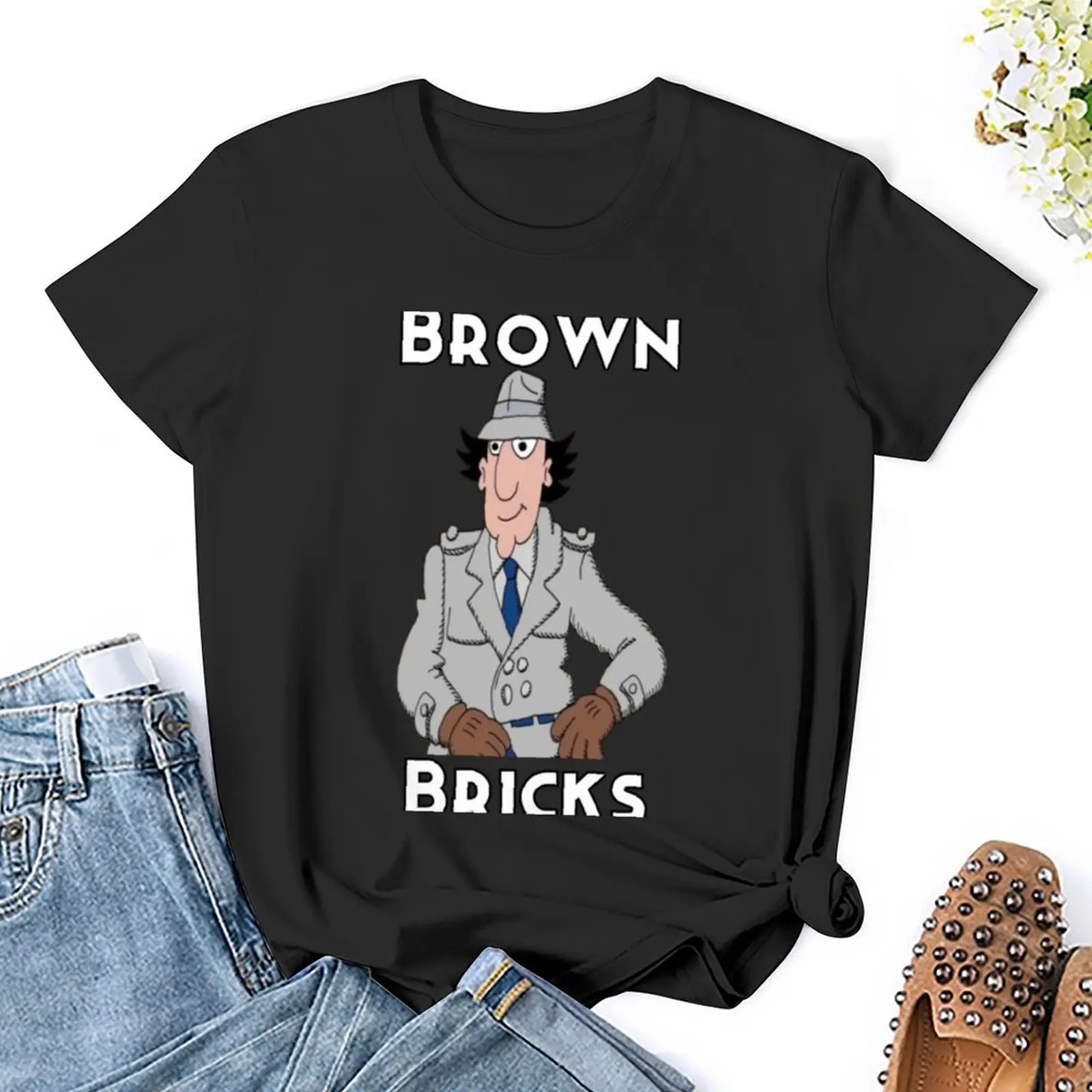 Инспектор гаджет-коричневые кирпичи в майндрэп футболка летние топы на заказ