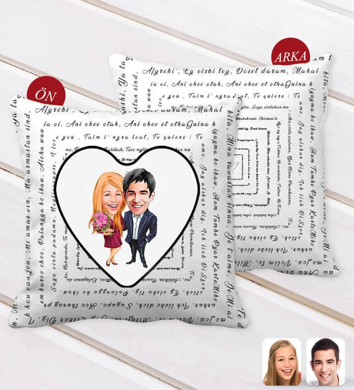 

Персонализированная карикатура на День Св. Валентина на 100 языках, декоративная подушка с узором «Я люблю тебя», украшение yastekk-94