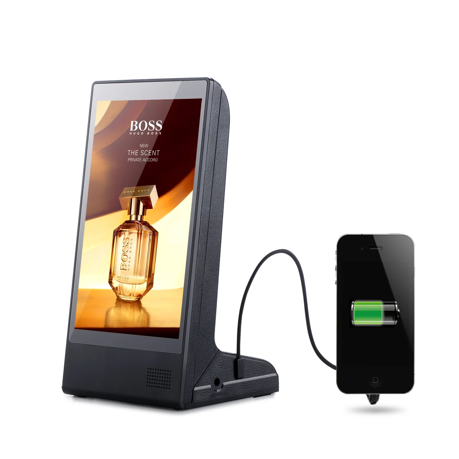 

Hot Patent L Shape restaurant bar salon coffee shop hotel menu holder mobile power bank advertisement power bank