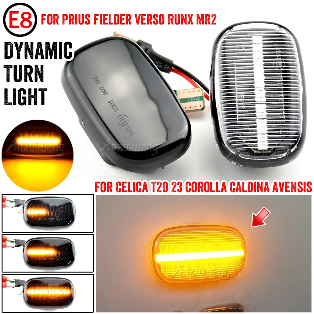 

2pcs For Toyota Celica(Curren) Mk6 T20/Mk7 T23 (09/93-03/06) Dynamic Led Side Marker Flowing Turn Signal Light Panel Lamp