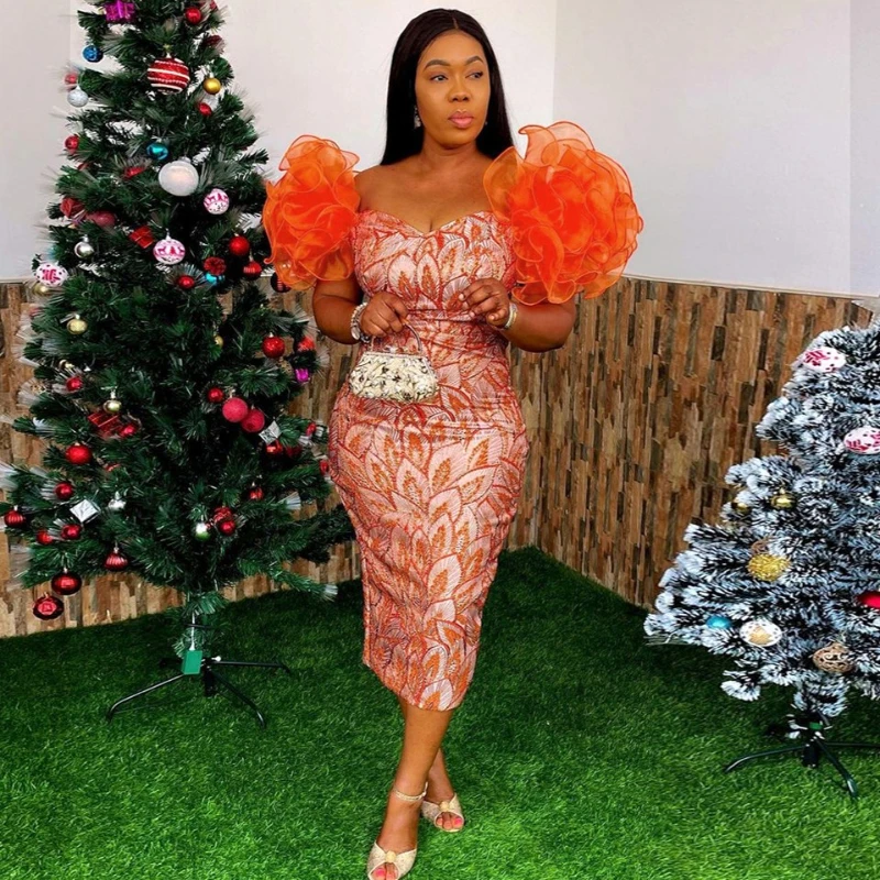 

Африканские платья для женщин, лето-осень, африканская одежда, платье с коротким рукавом, сексуальное прозрачное облегающее платье с V-образ...