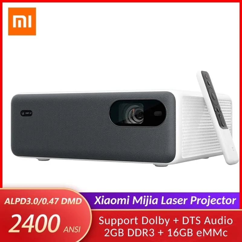 

Original Xiaomi Mijia Laser Projector 150 inch 2400 ANSI Lumens Super HD ALPD3.0 Projection TV 1080P Support Dolby DTS MIUI TV