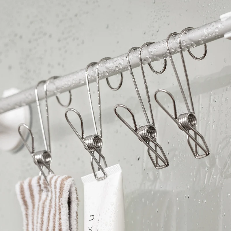 

20pcs/Lot Multipurpose Stainless Steel Hook Drying Windproof Clip