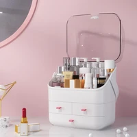 new net red penguin cosmetics storage box cosmetic storage box transparent desktop storage box waterproof drawer beauty box