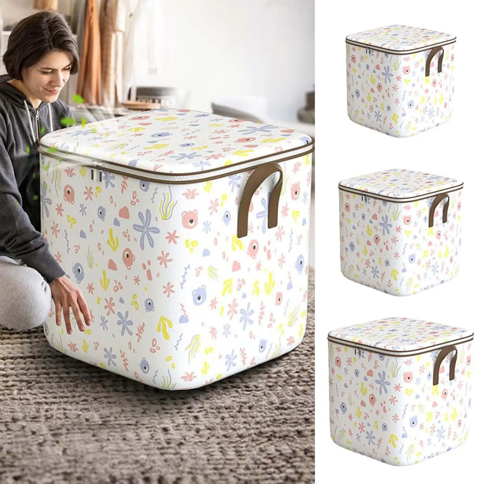 

Quilt Clothes Storage Bag Large Zipper Clothing Quilt Packing Wardrobe Organizer Luggage Moving Bag Waterproof Moisture-Proof