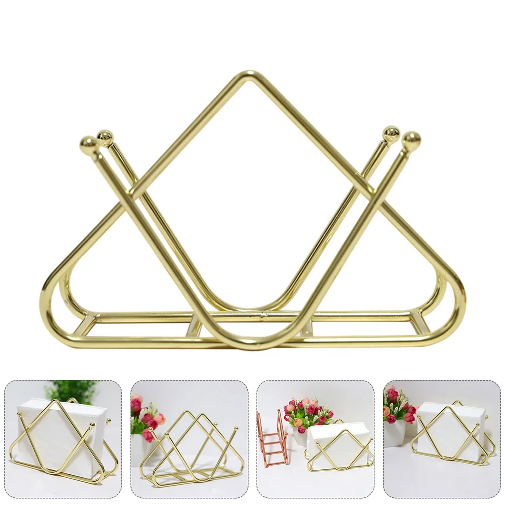 

Napkin Holder Tissue Dispenser Stand Table Party Decorative Rack Paper Napkins Clip Tray Display Settings Silver Easel Box