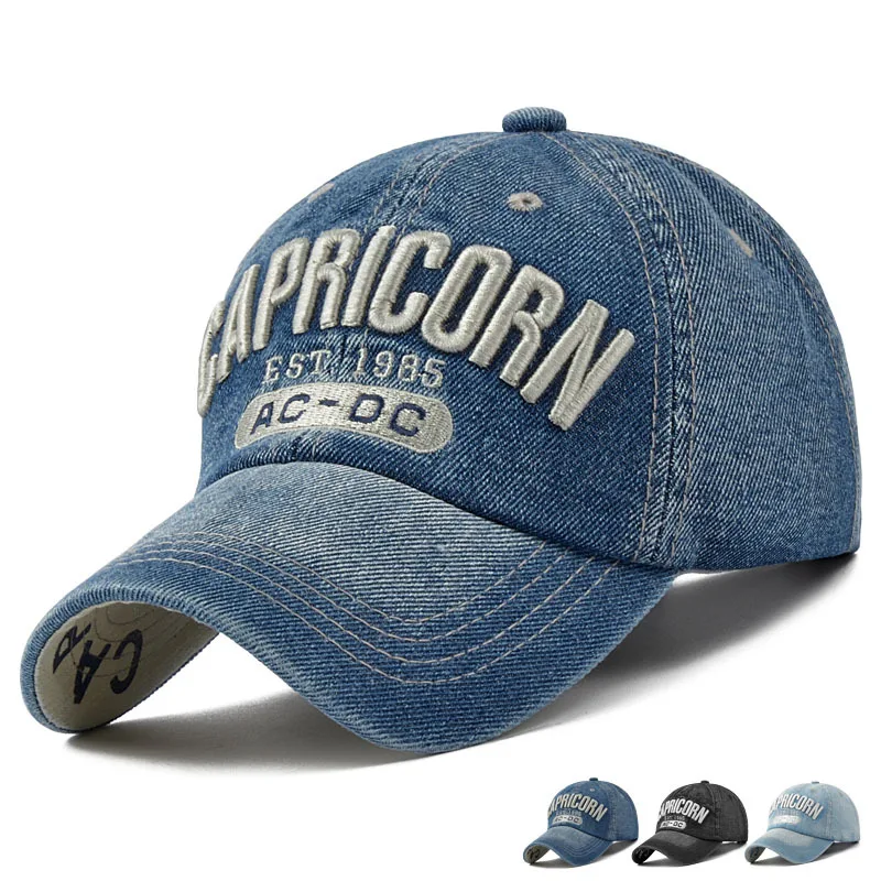 

Baseball Cap Men Women Embroidery Letter Jeans Snapback Hat Casquette Summer Sports USA Hip Hop Cap Gorras