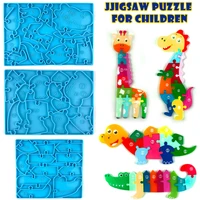 cartoon animal puzzle silicone mold for resin dinosaur puzzle childrens game silicone molds for epoxy resin craft tools