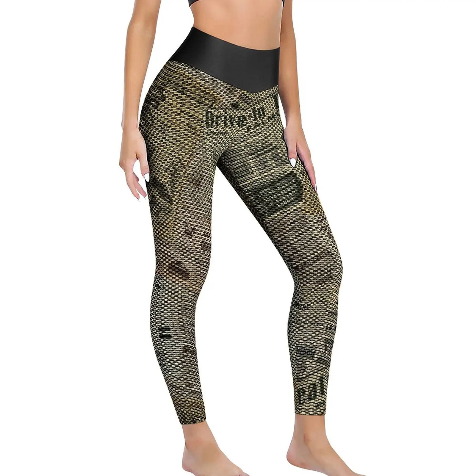 

Old Newspaper Leggings Vintage Print Printed Yoga Pants Push Up Exercises Yoga Leggings Women Funny Seamless Sport Pants