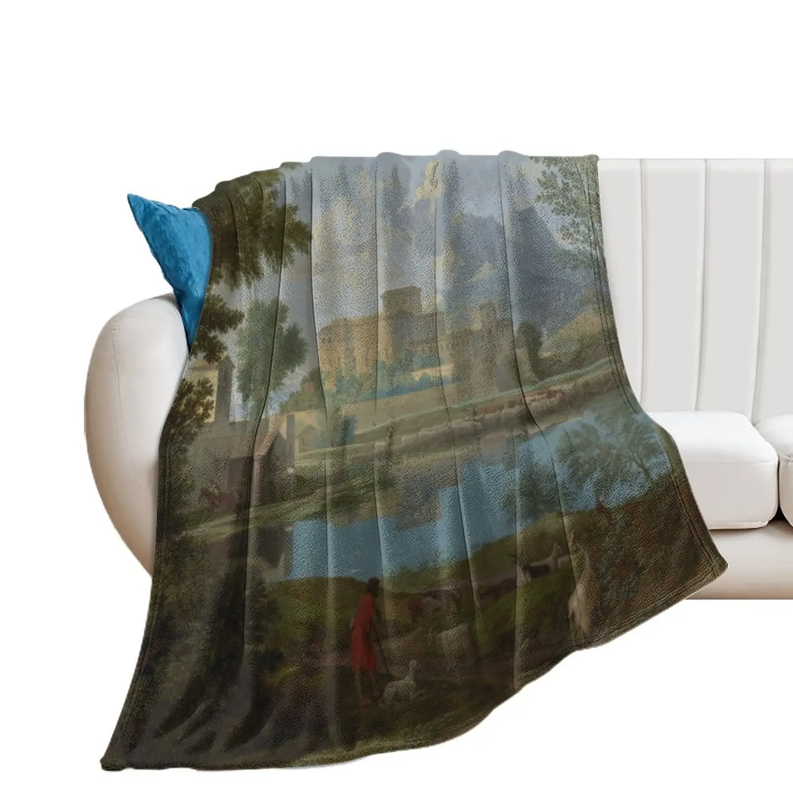 Ландшафт с спокойным (Un Tem[p]s calme et serein) -Николя пысне пледы Thins Роскошные брендовые