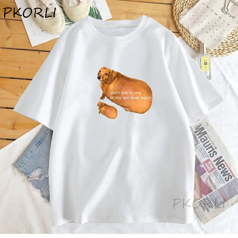 Футболка женская хлопковая с забавным графическим принтом и коротким рукавом