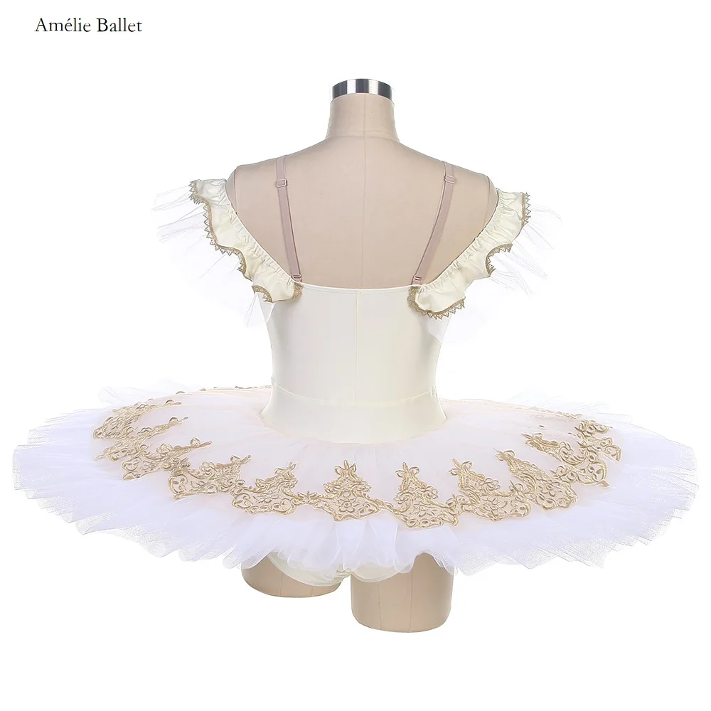 BLL584 лиф из спандекса цвета слоновой кости с открытыми плечами и золотой