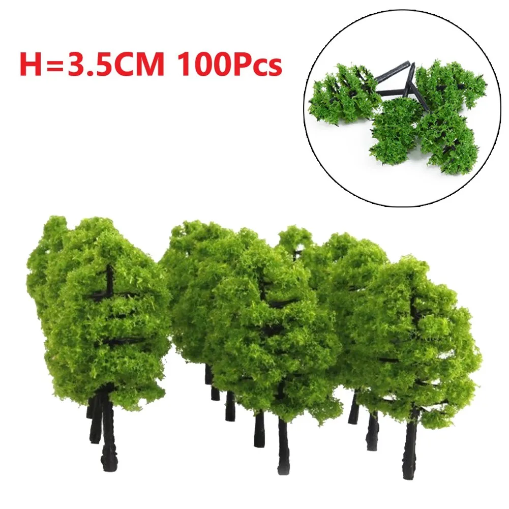 

100Pcs Model Trees Train Railroad Micro Landscape Park Scenery Scale Tree 3.5cm Garden Decoration Crafts Knickknack Miniature
