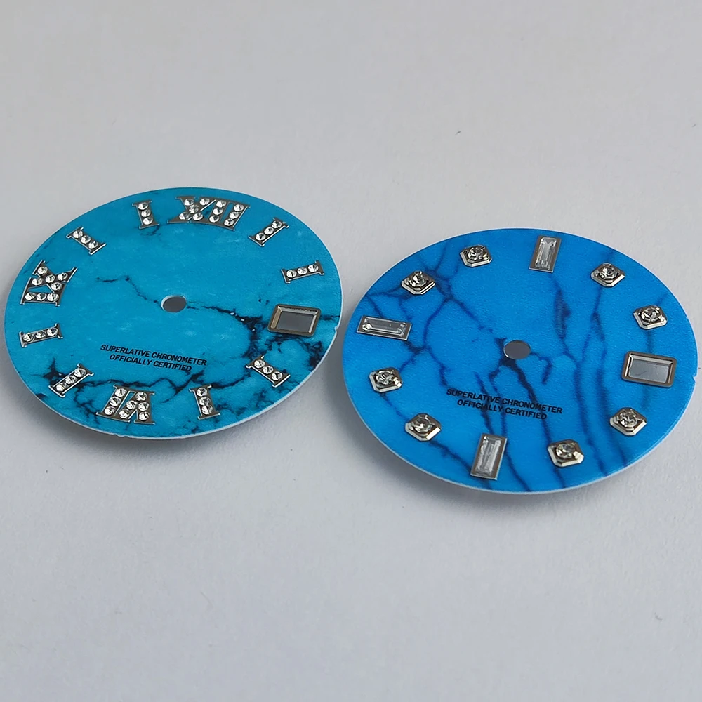 Индивидуальный логотип циферблат 28 5 мм с драгоценными камнями NH35 из