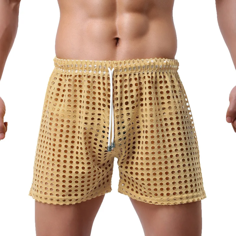 

Gay Pants Mens Mesh Pyjama Bottoms Man Underwear Transparent Sleepwear Sexy Erotic Nightwear Male Underpants Hollow out