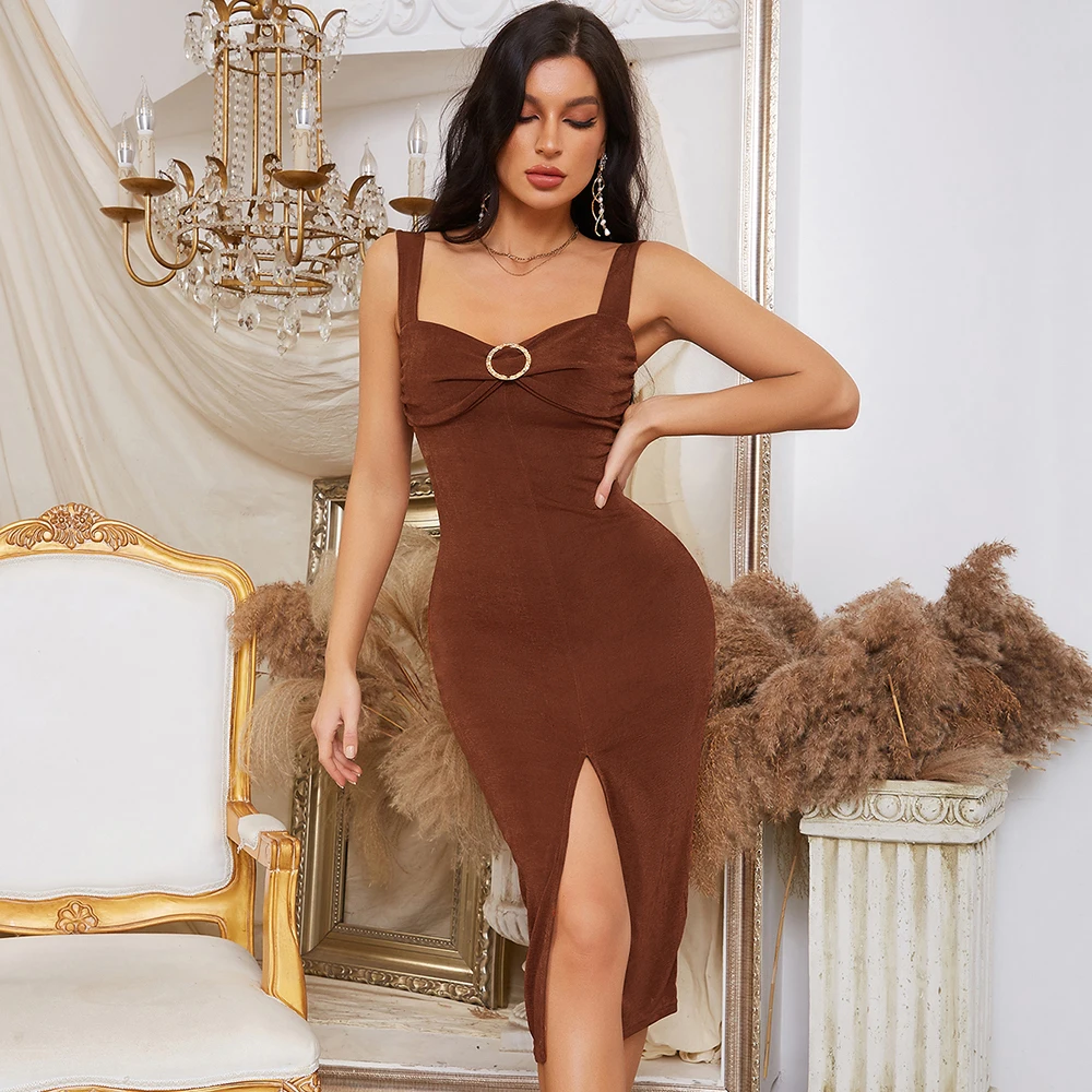 

Модное платье на бретелях-спагетти, Новинка лета 2022, женская одежда без рукавов, сексуальные Клубные вечерние элегантные платья