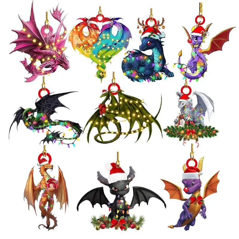 

Dragon Christmas Tree Hang Ornament Reusable Dragon Charm Tree pendent Christmas Crafting Dragon Decorations Accessories
