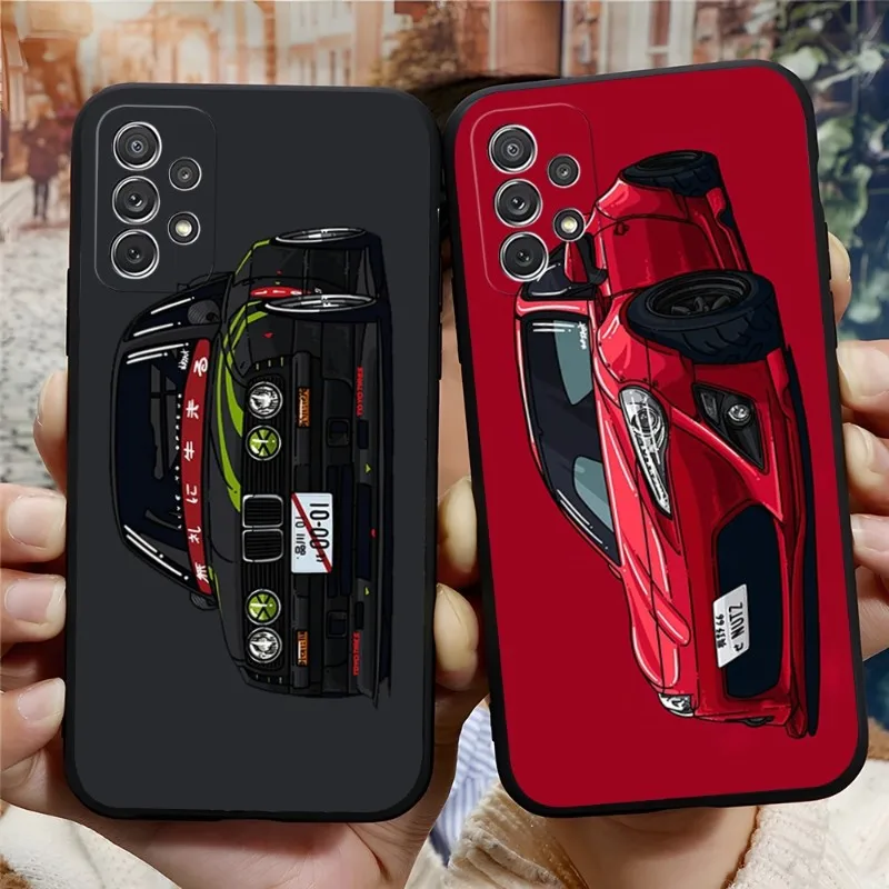 

Japan JDM Sports Car Comic Phone Case For Samsung Note 20 10 9 8 Pro Plus Ultra M80 M20 M31 M40 M10 J7 J6 Prime Black Soft Shell