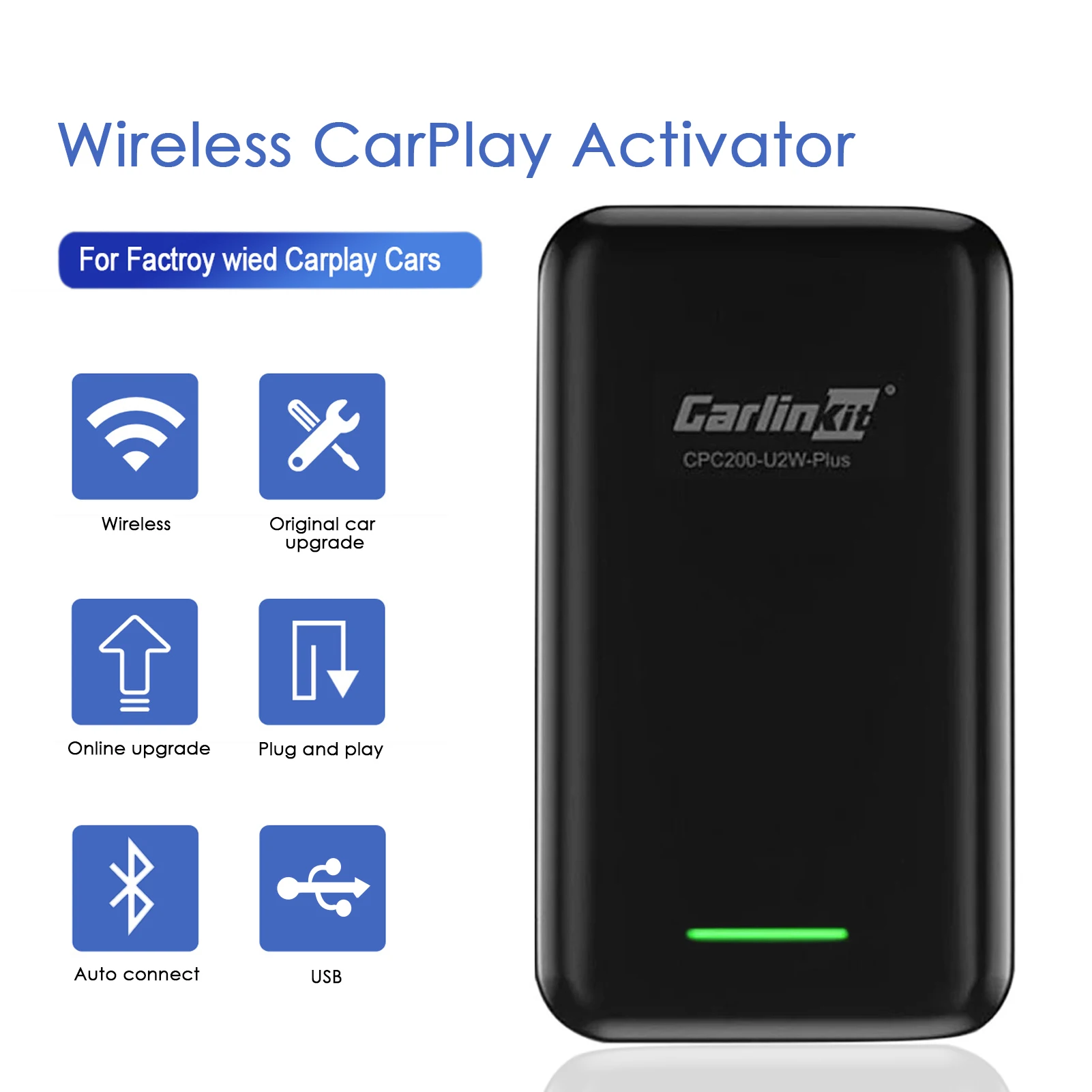 

Carlinkit 3.0 Wireless for Apple CarPlay Activator Auto Connect for Audi Benz Mazda Wired to Wireless for Carplay Plug and Play