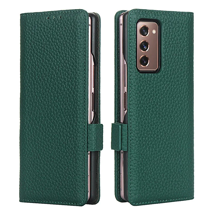 

Чехол-книжка из натуральной кожи для Samsung Galaxy Z, складной, с отделением для карт